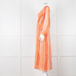 Sundress Orange Tone Stripe Dress with Lurex Threads