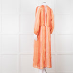 Sundress Orange Tone Stripe Dress with Lurex Threads