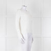 Max Mara White Cotton Blend M Logo Waffle Knit Jumper