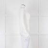 Max Mara White Cotton Blend M Logo Waffle Knit Jumper