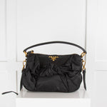 Prada Black Nylon Bow Front Crossbody