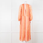 Sundress Orange Tone Stripe Dress with Lurex Threads