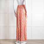 Dea Kudibal Orange Pink Cream Geometric Print Trousers