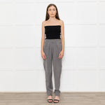 Emporio Armani Grey Front Pleats Silk Trousers