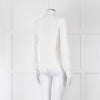Max Mara White Cotton Blend M Logo Waffle Knit Jumper