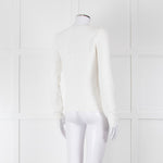 Max Mara White Cotton Blend M Logo Waffle Knit Jumper