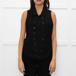 Barney's New York Black Double-Breasted Waistcoat