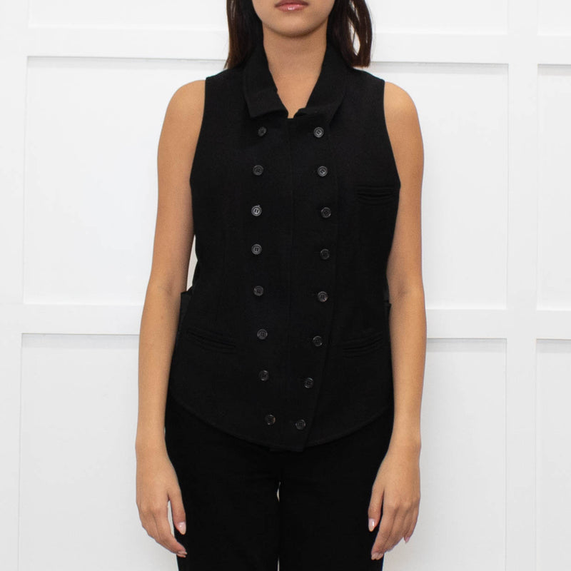 Barney's New York Black Double-Breasted Waistcoat