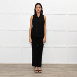 Barney's New York Black Double-Breasted Waistcoat