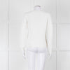Max Mara White Cotton Blend M Logo Waffle Knit Jumper