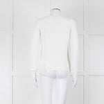 Max Mara White Cotton Blend M Logo Waffle Knit Jumper