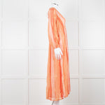 Sundress Orange Tone Stripe Dress with Lurex Threads