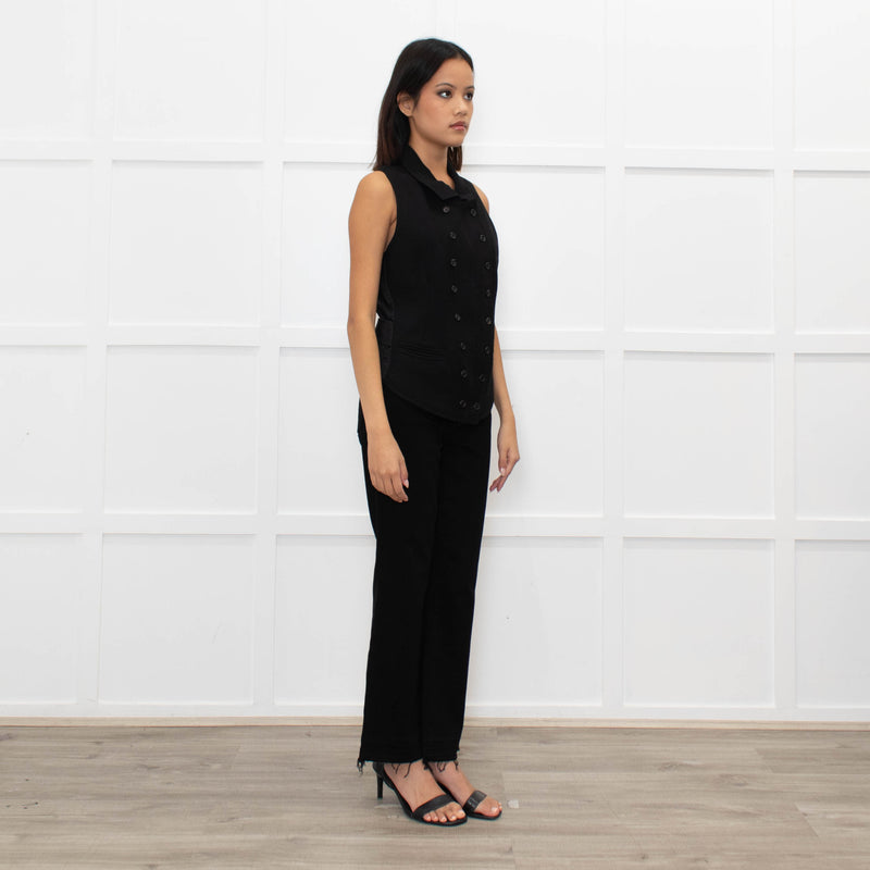 Barney's New York Black Double-Breasted Waistcoat