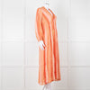 Sundress Orange Tone Stripe Dress with Lurex Threads