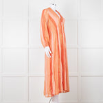 Sundress Orange Tone Stripe Dress with Lurex Threads