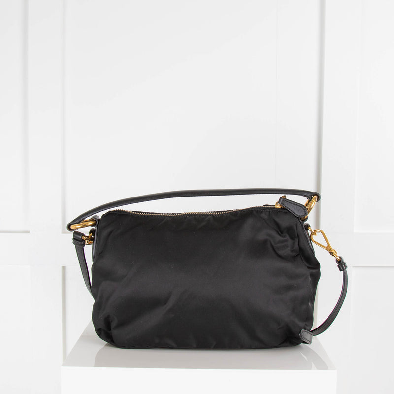 Prada Black Nylon Bow Front Crossbody