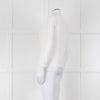 Max Mara White Cotton Blend M Logo Waffle Knit Jumper