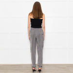 Emporio Armani Grey Front Pleats Silk Trousers