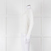 Max Mara White Cotton Blend M Logo Waffle Knit Jumper