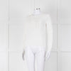Max Mara White Cotton Blend M Logo Waffle Knit Jumper