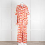 Dea Kudibal Orange Pink Cream Geometric Print Trousers