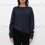 Ottod'Ame Navy Wool Mix Jumper With Silver Lurex Thread