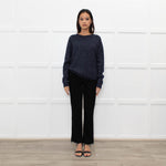 Ottod'Ame Navy Wool Mix Jumper With Silver Lurex Thread