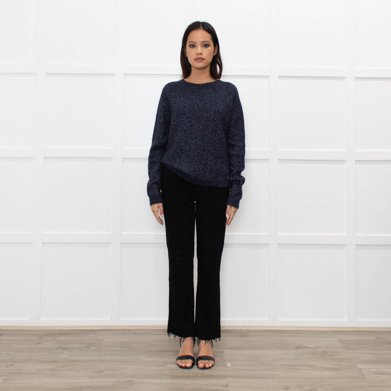 Ottod'Ame Navy Wool Mix Jumper With Silver Lurex Thread