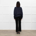 Ottod'Ame Navy Wool Mix Jumper With Silver Lurex Thread