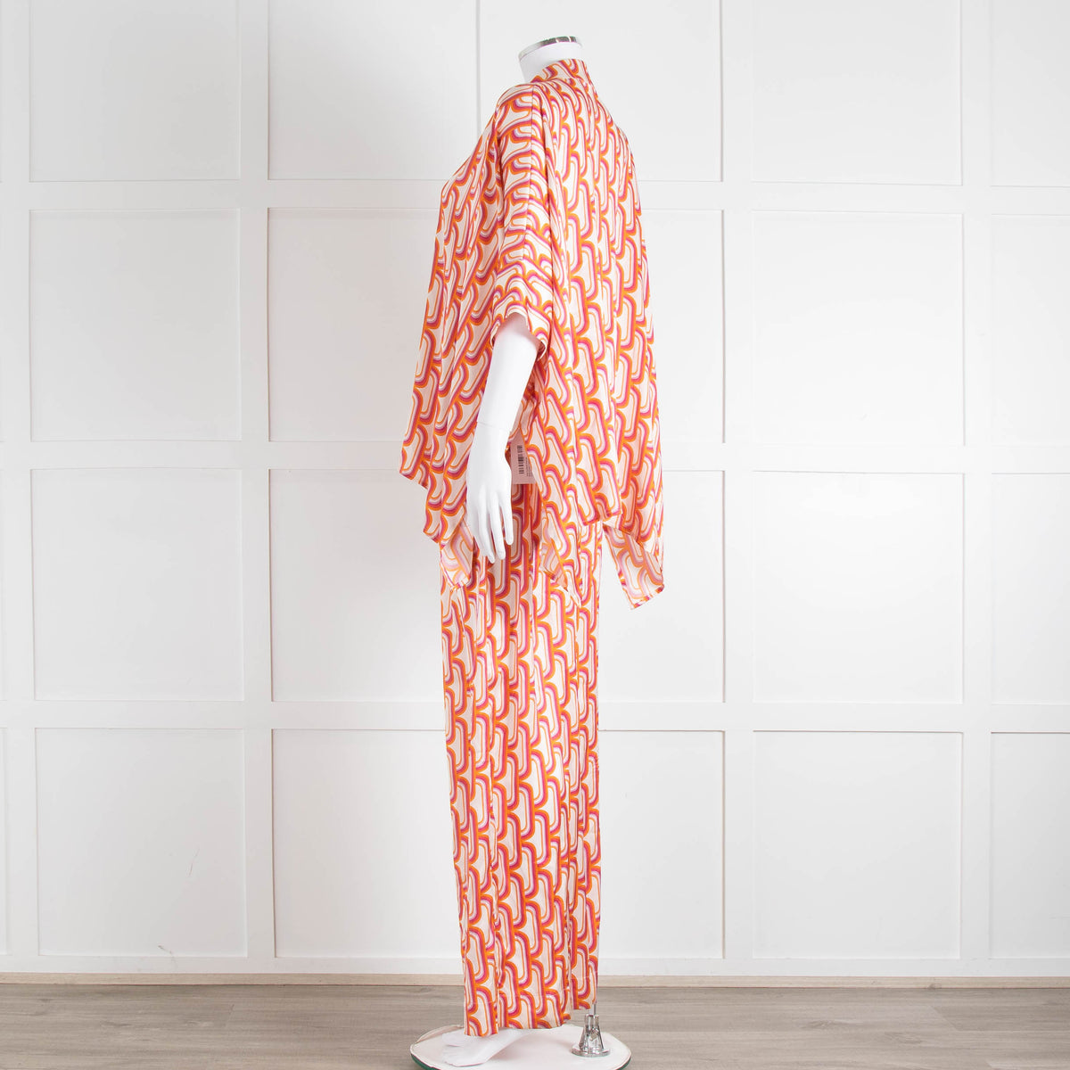 Dea Kudibal Orange Pink Cream Geometric Print Trousers
