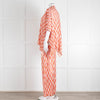 Dea Kudibal Orange Pink Cream Geometric Print Trousers