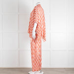 Dea Kudibal Orange Pink Cream Geometric Print Trousers