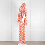 Dea Kudibal Orange Pink Cream Geometric Print Trousers