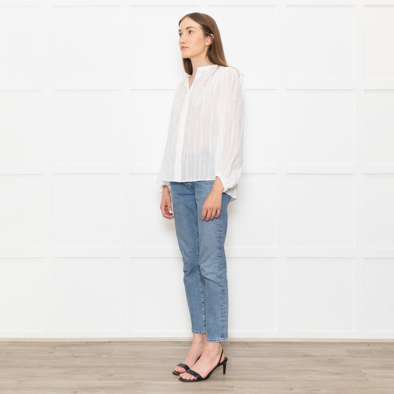 Raag + Bamford White Una Handwoven Blouse