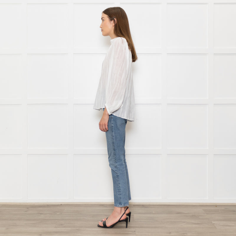 Raag + Bamford White Una Handwoven Blouse