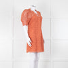 Sandro Orange Lace Short Sleeve Dress