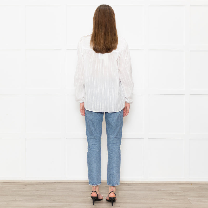 Raag + Bamford White Una Handwoven Blouse
