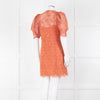 Sandro Orange Lace Short Sleeve Dress