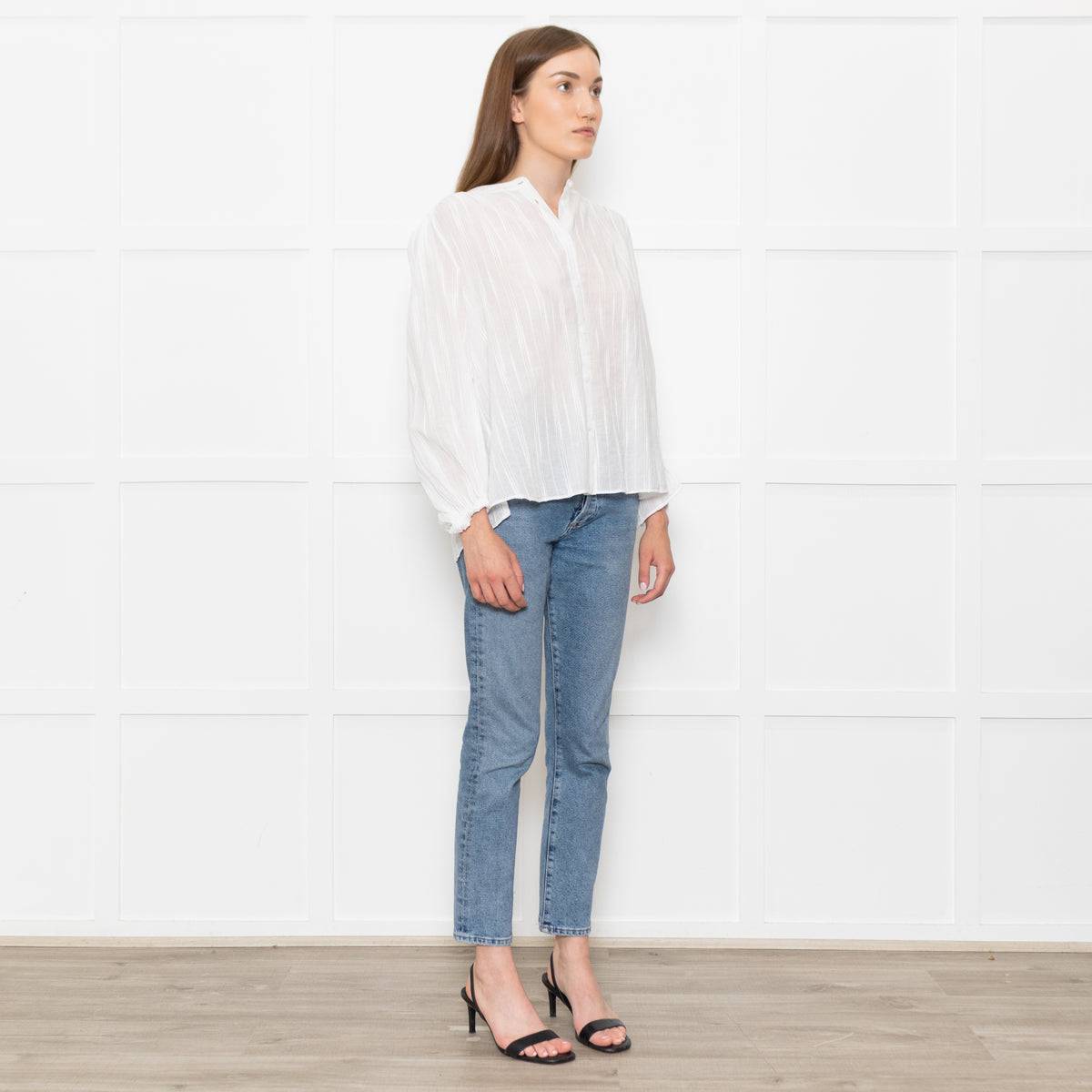 Raag + Bamford White Una Handwoven Blouse