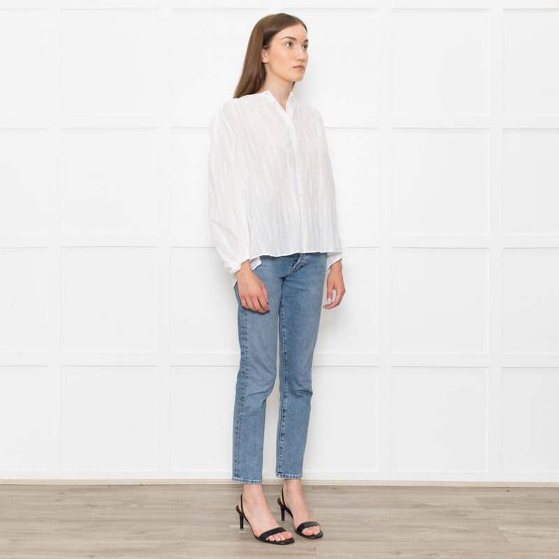 Raag + Bamford White Una Handwoven Blouse