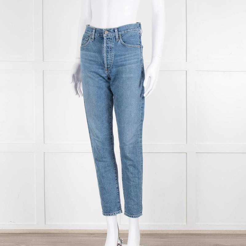 Citizens of Humanity Mid Blue Slim Leg Crop Jean