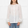 Bamford White Cotton Collarless Shirt
