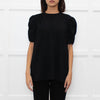 Miu Miu Black Short Ruffle Sleeve Top