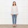 Bamford White Cotton Collarless Shirt