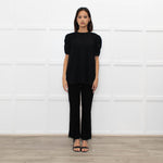 Miu Miu Black Short Ruffle Sleeve Top