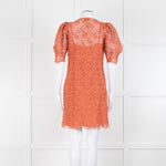 Sandro Orange Lace Short Sleeve Dress