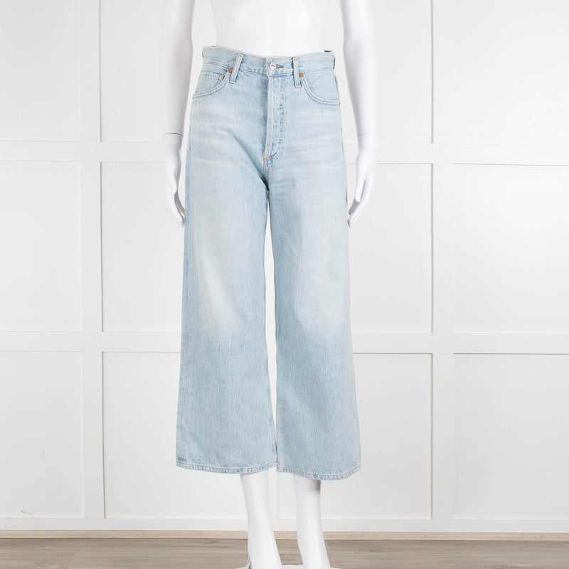 Citizens of Humanity Pale Blue High Rise Wide Leg Jeans