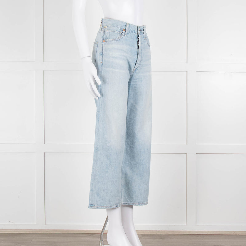 Citizens of Humanity Pale Blue High Rise Wide Leg Jeans