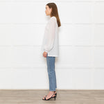 Bamford White Cotton Collarless Shirt