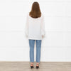 Bamford White Cotton Collarless Shirt